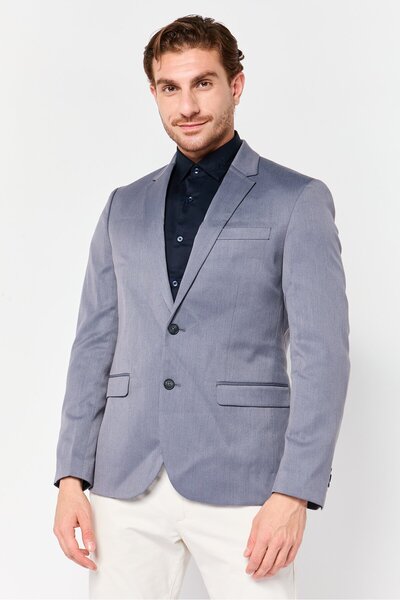 CELIO Men Slim Fit Solid Suit Jackets Blazer, Grey