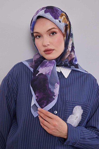 Levidor Blue Branch Flower Aura Scarf