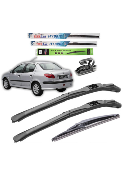 TEAMCAR Ștergătoare de parbriz Peugeot 206 (1998-2012) Sedan Set complet hibrid
