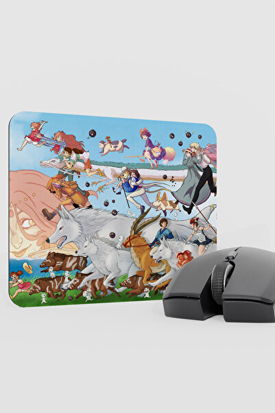 mousepad bastir Miyazaki Anime V5 - 22X18 وسادة ماوس مطاطية للألعاب غير قابلة...