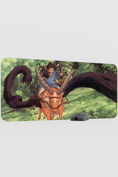 mousepad bastir Mononoke hime Anime V4 - 90x40 XXL لوحة ماوس مطاطية للألعاب غ...