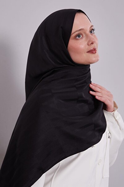 Levidor Black cut striped blue jacquard shawl