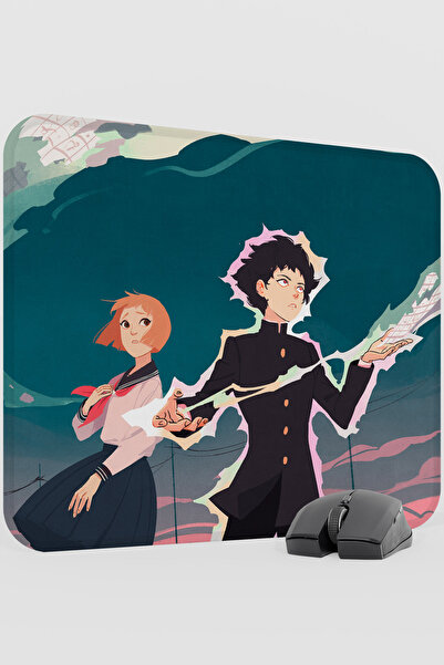 mousepad bastir Mob Psycho 100 Anime V5 - 48X40 XL لوحة ماوس مطاطية للألعاب غ...