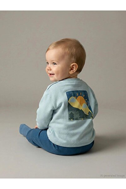 LC Waikiki Back Printed Baby Boy Sweatshirt and Sweatpants (W5)