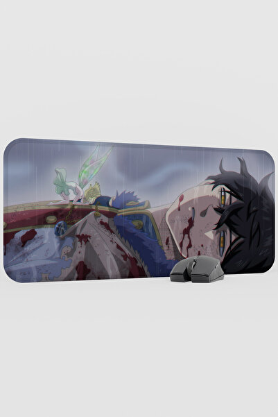 mousepad bastir لوحة ماوس أنيمي بلاك كلوفر V1 - مقاس 70×30 سم، قاعدة مطاطية ك...