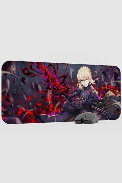 mousepad bastir لوحة ماوس أنيمي فايت V4 - مقاس 70×30 سم، قاعدة مطاطية كبيرة ا...