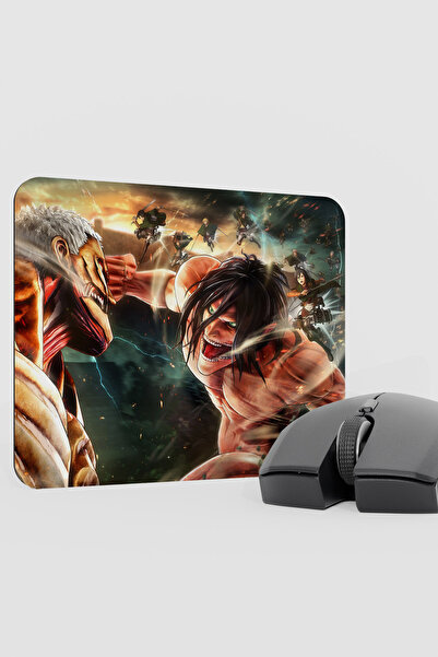 mousepad bastir Attack on Titan Anime V3 - 22X18 وسادة ماوس مطاطية للألعاب غي...