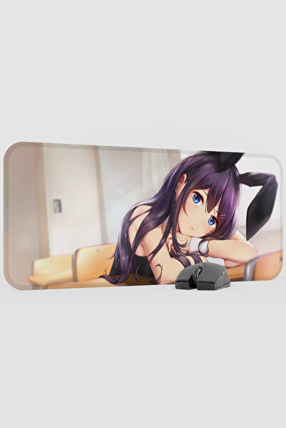 mousepad bastir Bunny Girl Senpai Anime V1 - 70X30 XL Gaming Rubber Non-Slip ...