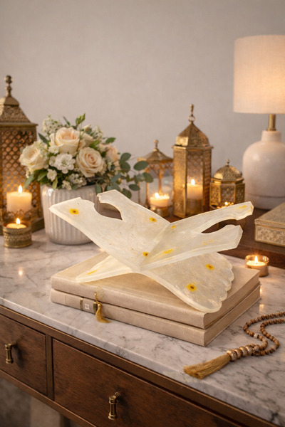 PELIUS Floral Quran Holder, Bohemian Rahle, Floral Book Stand, Book Holder