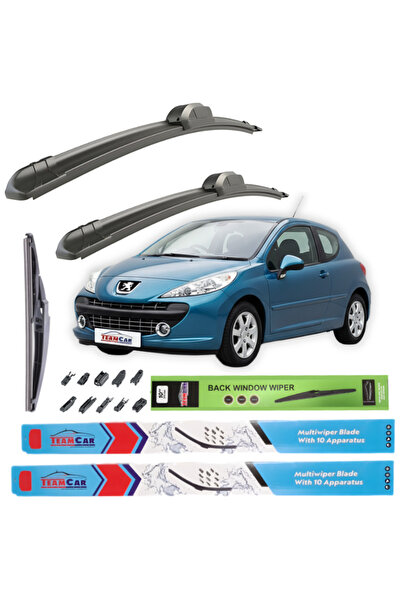 TEAMCAR Υαλοκαθαριστήρες Peugeot 207 (3 πόρτες 2006-2014) Πλήρες σετ