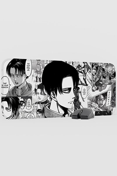 mousepad bastir Levi Ackerman Anime V5 - 70X30 XL Gaming Rubber Non-Slip Base...
