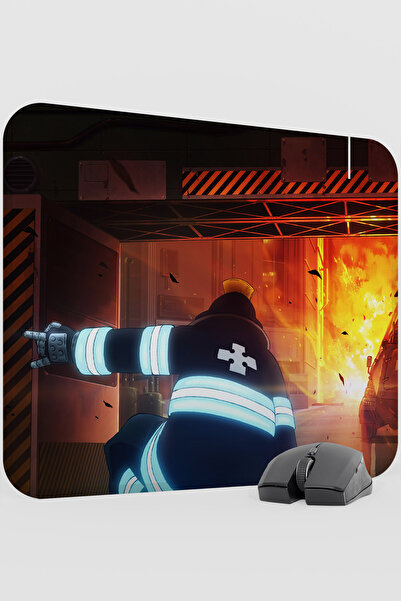 mousepad bastir Fire Force Anime V1 - 48X40 XL Gaming Rubber Anti-Slip Base M...