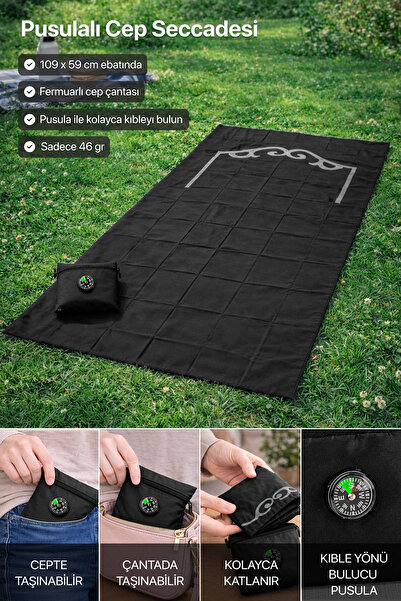 moontime alaçatı Pratik ve şık pusulalı cep seccadesi, günlük ibadet kolaylığ...