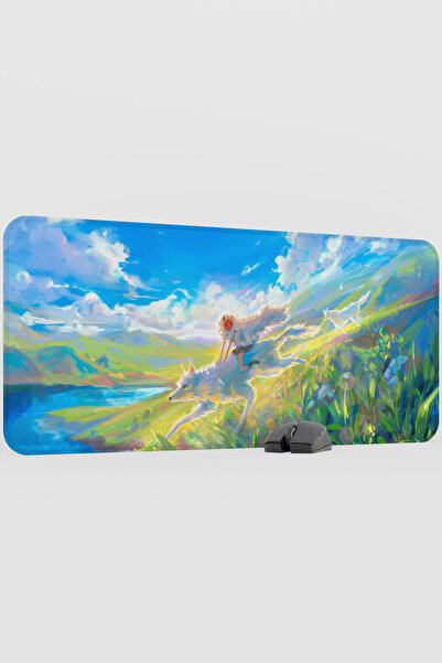 mousepad bastir Mononoke hime Anime V3 - 90x40 XXL لوحة ماوس مطاطية للألعاب غ...