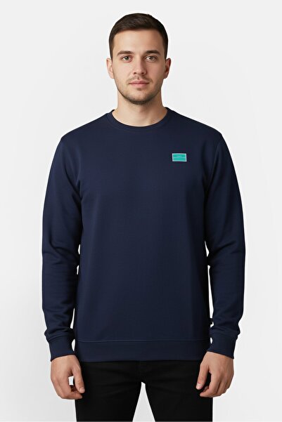 Vans Men Graphic Print Long Sleeve Sweatshirt, Navy Blue