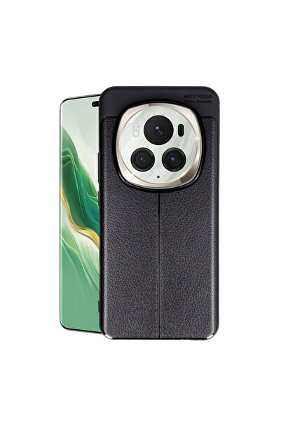 TechTrove Huawei Honor Magic 6 Pro İçin Uyumlu Deri Tasarımlı Elde Kaymaz Kor...