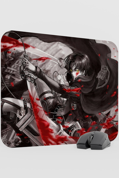 mousepad bastir Levi Ackerman Anime V3 - 48X40 XL Gaming Rubber Non-Slip Base...