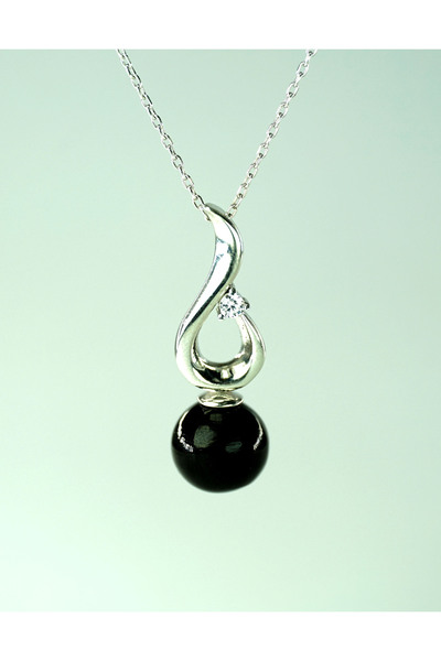 ANDİYANORA Erzurum Oltu Taşı 925 Ayar Gümüş Minimal Kadın Kolye – El Yapımı Ö...