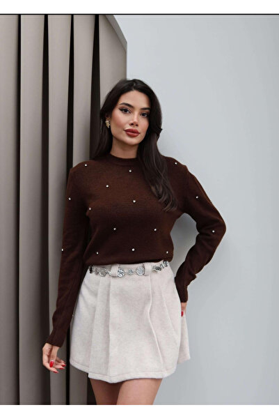 jöns since 1997 Women's Crew Neck Stone Knitwear Sweater