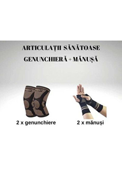 Generic Pachet 2 genunchiere si 2 manusi cu fir de cupru, marimea L