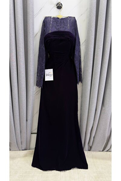 Juliana فستان مخمل كحلي