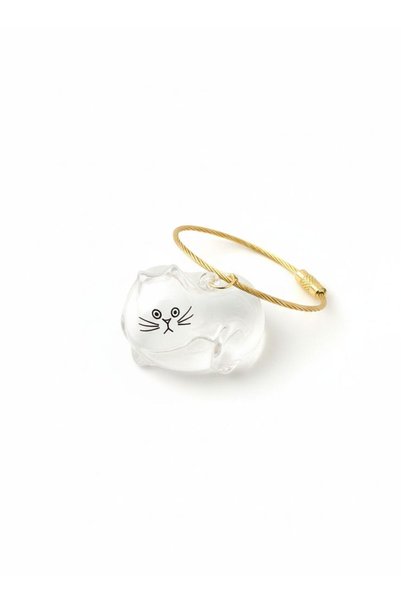 IDL COLLECTION Cat Hair Storage Capsule Keepsake Gift Transparent Cat-Shaped Keychain Charm Accessory