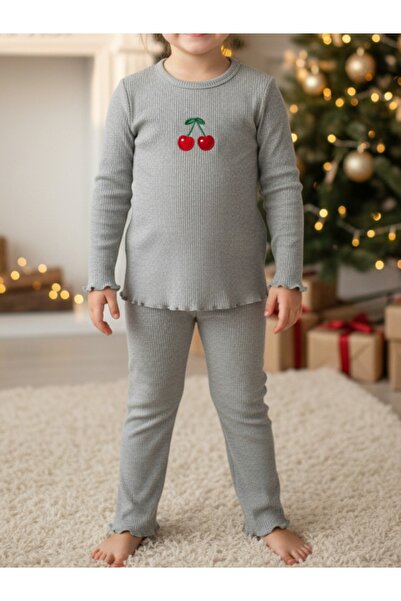 CARABO MODA Детски памучни пижами с черешови мотиви