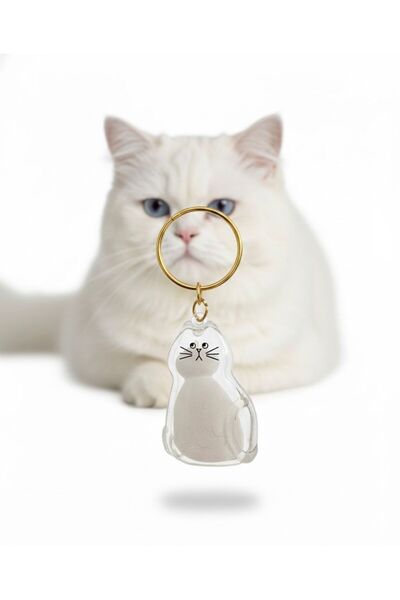 IDL COLLECTION Kedi Tüyü Saklama Kapsülü Anı Hediyesi Şeffaf Kedi Şeklinde An...