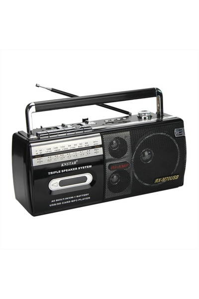 FLAGEN Retro Taşınabilir Kaset Çalar + FM/AM/SW Radyo | Bluetooth & USB MP3 Ç...