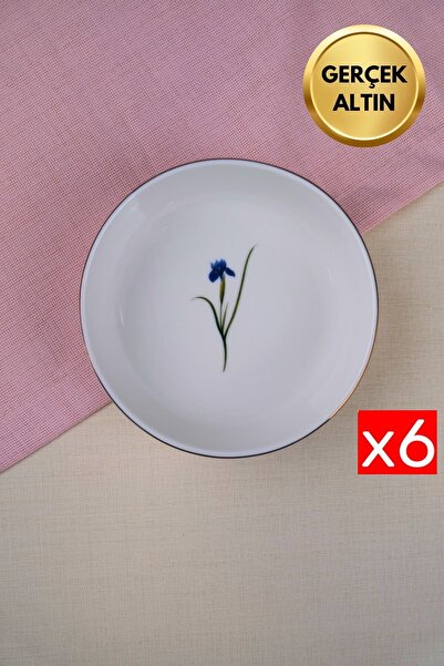 tabakevi Tabak Evi Porselen Natura İris Altın Yaldızlı Kase 17x5x4,50cm 730cc...