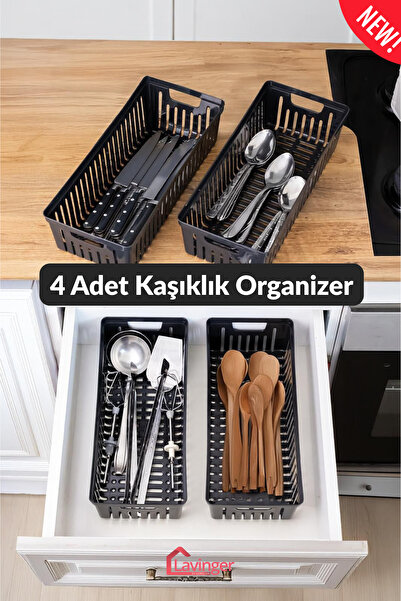 Lavinger Ev Gereçleri 4-Piece Spoon Rest Set Multi-Purpose Kitchen Organizer Drawer and Cabinet Organizer