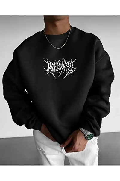 FUFLUNS سترة رياضية فضفاضة بطباعة هيكل عظمي للجنسين بياقة دائرية