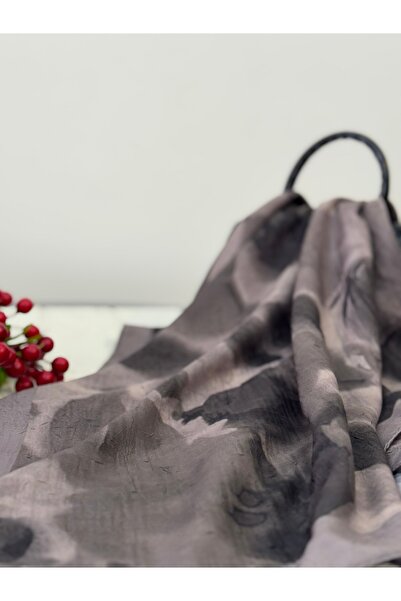 SMF Batik çiçek desen bambu şal kahverengi