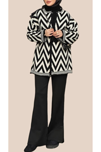zem moda Striped Pattern Knitwear Cardigan