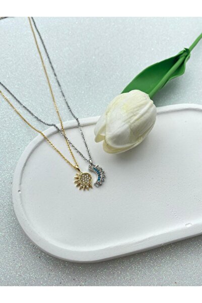 Hiza Ay ve Güneş Çift/Arkadaşlık Kolyesi-Moon and Sun Çift/Arkadaşlık Kolyesi