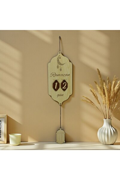 Grafiza Ahşap Ramazan Takvimi | Duvara Asılabilir Ramazan Takvimi | 11x25 cm