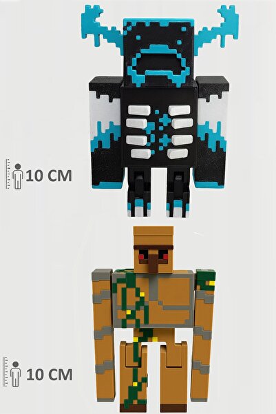 FigürDizayn Minecraft Warden ve İron Golem Set Hareketli Figür Eklemli