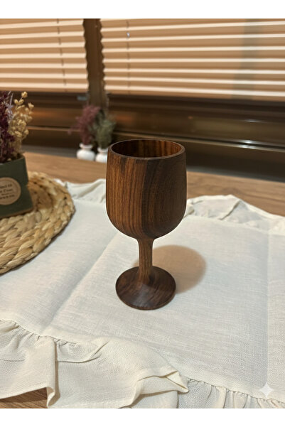 Altın express El Yapımı Masif Ceviz Ahşap Kadeh - Premium Kuksa Tasarım Şarap...
