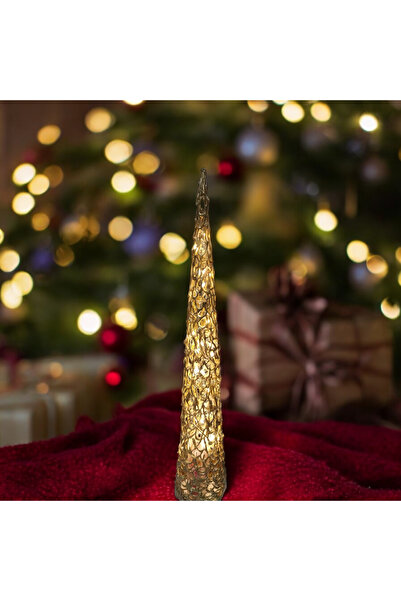 ASY GOLD ŞIK GÖRÜNÜMLÜ LED IŞIKLI DEKORATİF YILBAŞI ÇAM AĞACI