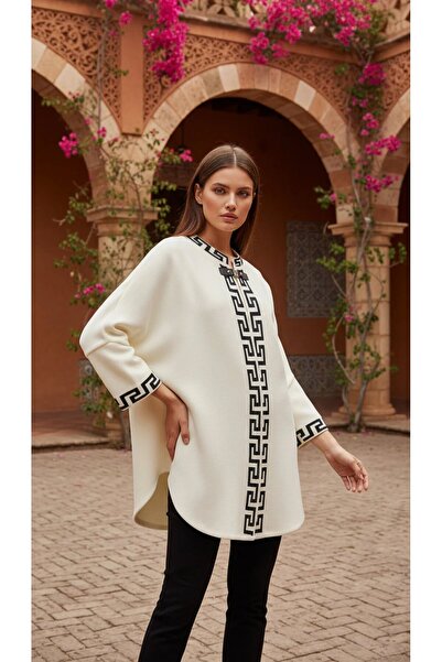larocci Geometric Patterned Transitional Women's Poncho