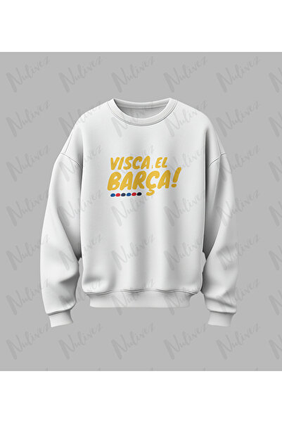 Nulivez Barca Design Printed High Quality Unisex Oversized O Neck Sweatshirt