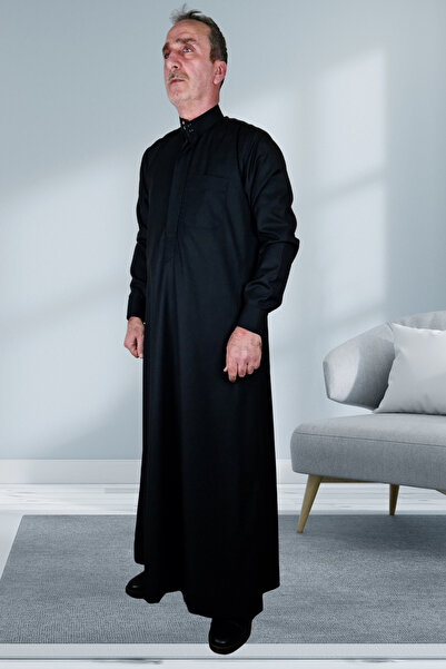 Royal Attire Hajj Umrah Clothes/Front Buttons Hidden and Long Sleeve Buttoned Pocket/Prayer Robe