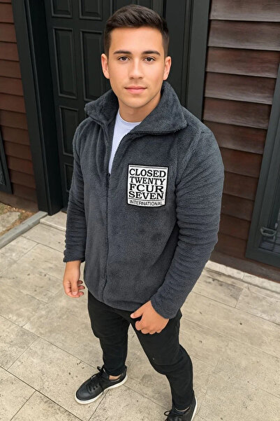 BLACK MODBLACK Men's Polar Zip-Up Sweatshirt – Without Hood, with Pockets, Soft Textured, Oversize Relaxed Fit.