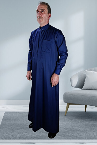 Royal Attire Hajj Umrah Clothing/Button Front Hidden and Long Sleeve Buttoned Pocket/Prayer Robe/Men's Thobe