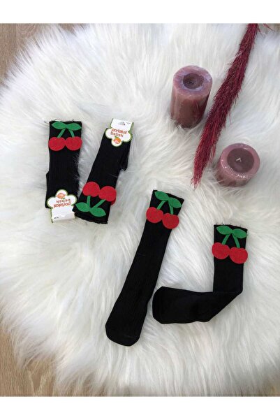 BEGONYA BEBECE KIDS Fruit Picture Printed 2/12 Year Old 3 Pack Girl's Socks