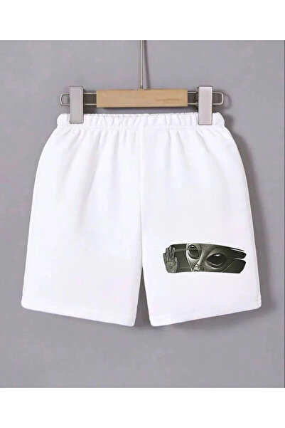 BLACK MODBLACK Women's Printed Mini Shorts with Elastic Waist - White