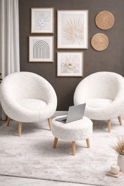 Karplus Home berjer seti ( 2li koltuk + puf )