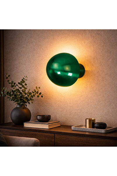 MOİRA Dekor,Fungal Metal Single Wall Sconce,Diameter16Cm,Bright Green Ambiance Lighting Fungal-13361-L