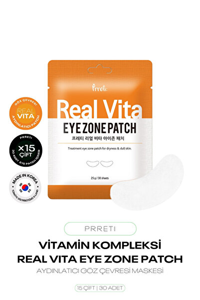 Prreti 15 Çift Vitamin Kompleksi İle Aydınlatıcı Göz Altı Maske Seti Real Vita Eye Zone Patch