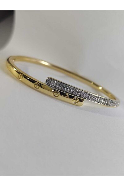 Tuel أصفاد نسائية فاخرة من الفولاذ مع أحجار الزركون